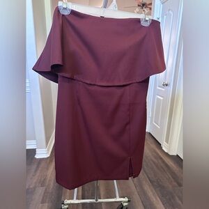 Lulus Strapless Burgundy Dress